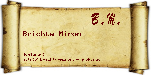Brichta Miron névjegykártya